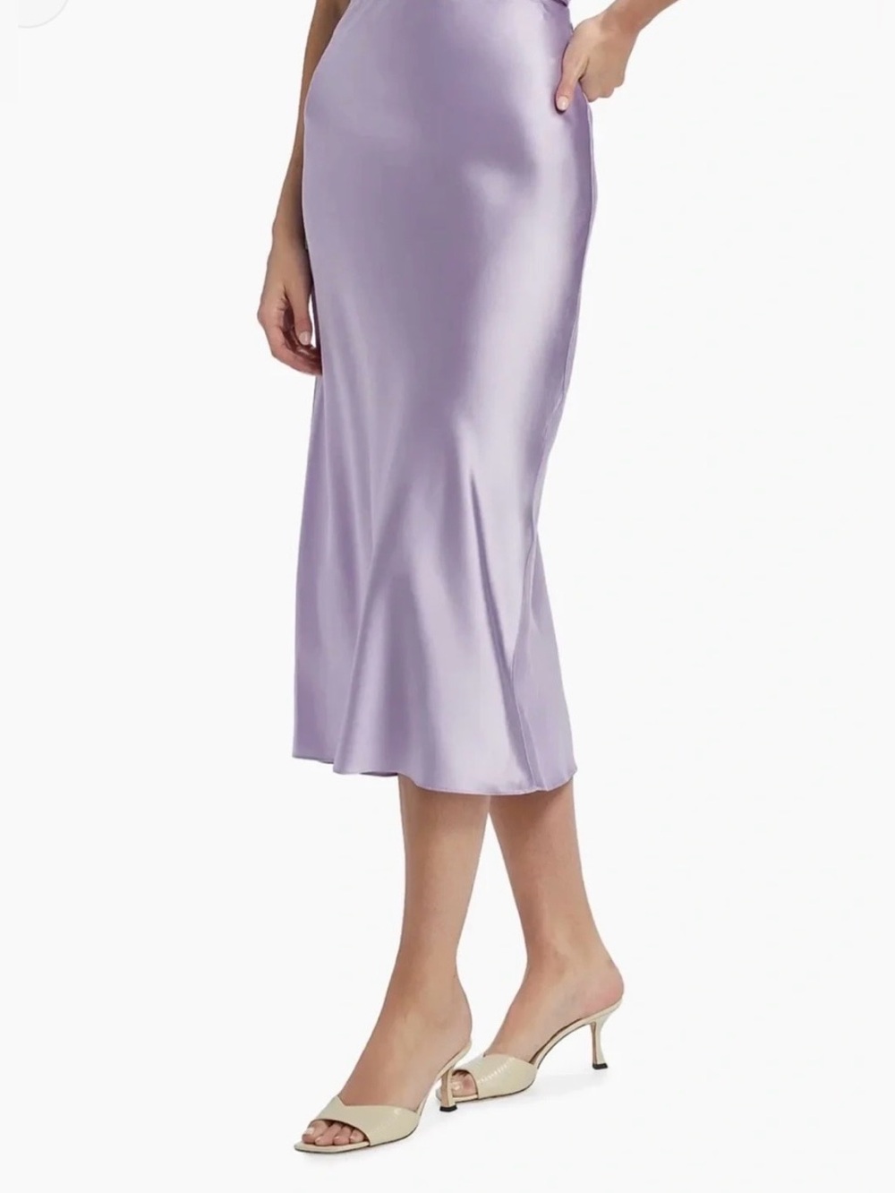 Veronica Beard Lavender Satin Midi Slip Skirt